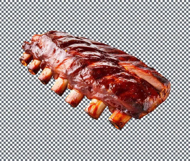 PSD delicious bbq ribs grilled isolated on transparent background