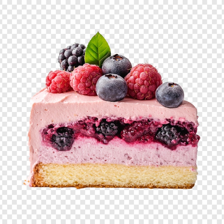 PSD delicious berry mousse cake een stukje zoetheid