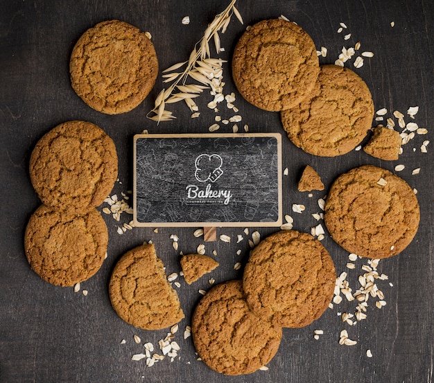 PSD delicious biscuits on table