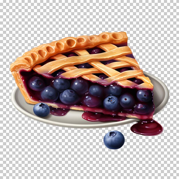 Delicious blueberry cake isolated on transparent background