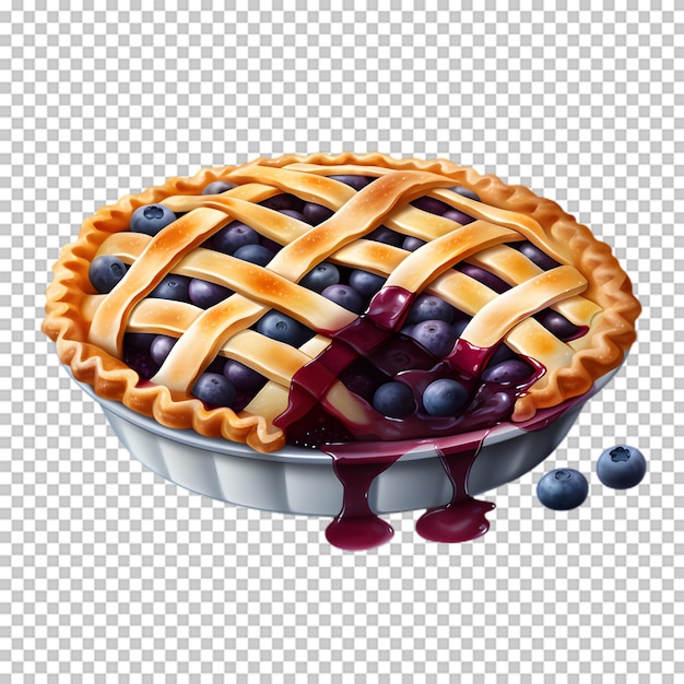 Delicious blueberry cake isolated on transparent background