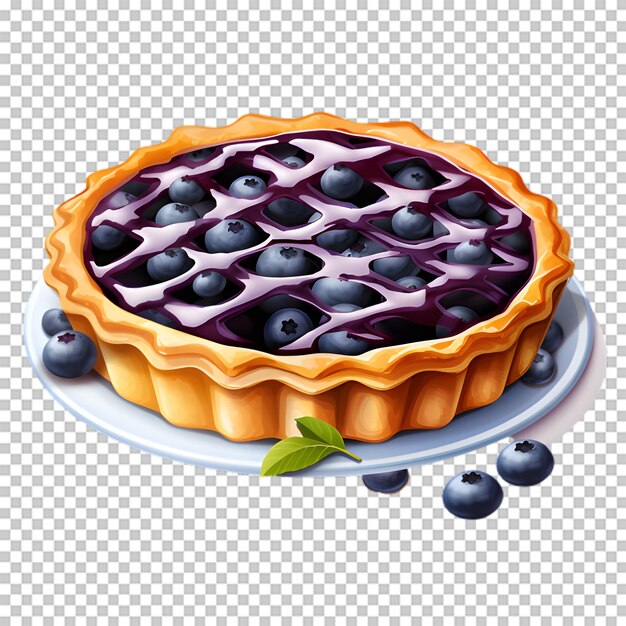 Delicious blueberry cake isolated on transparent background