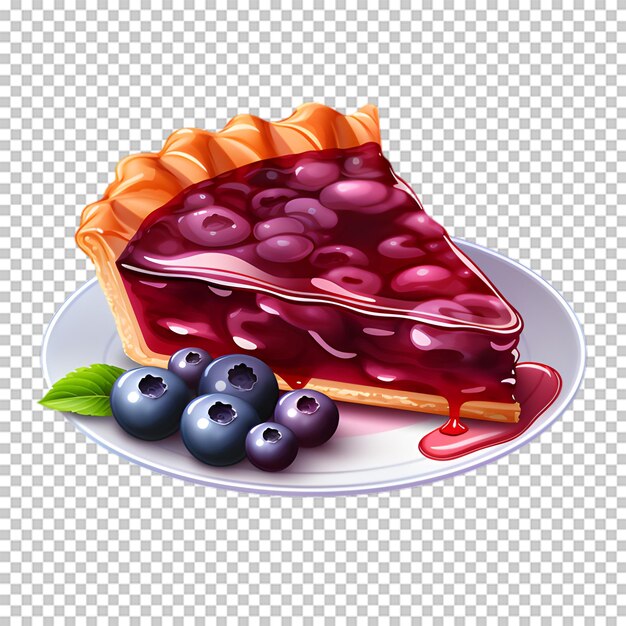 PSD delicious blueberry cake isolated on transparent background