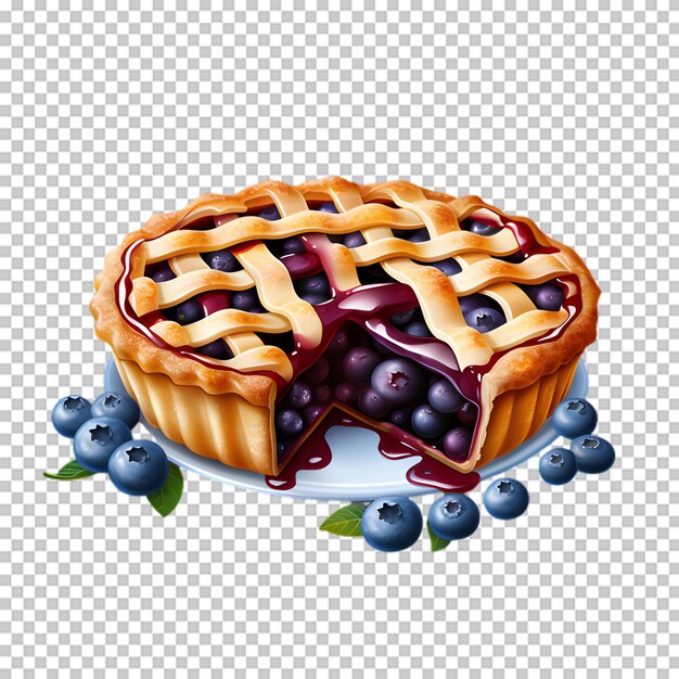 Delicious blueberry cake isolated on transparent background