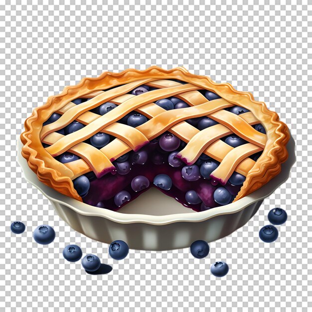 PSD delicious blueberry cake isolated on transparent background