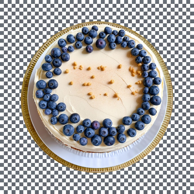 PSD delicious blueberry cake with fresh blueberries isolated on transparent background