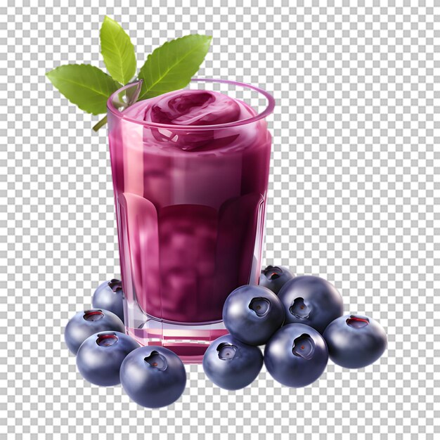 Delicious blueberry smoothie on transparent background