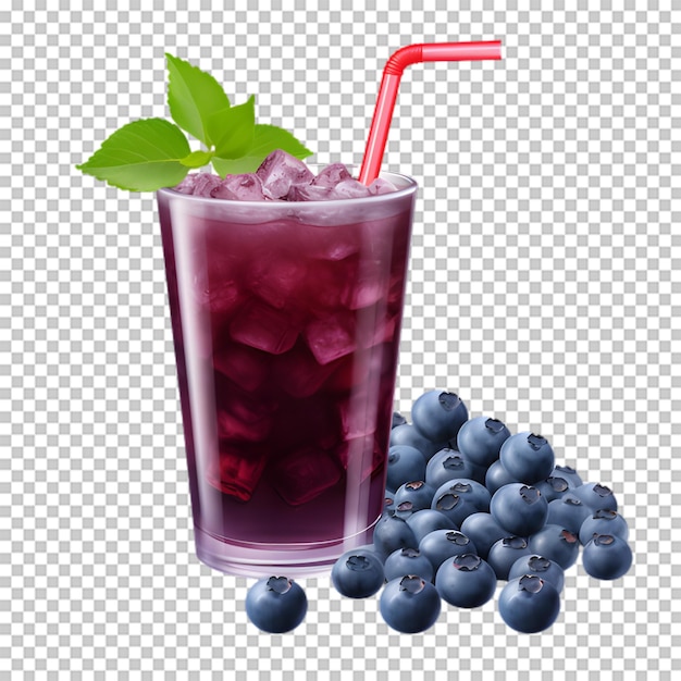 PSD delicious blueberry smoothie on transparent background