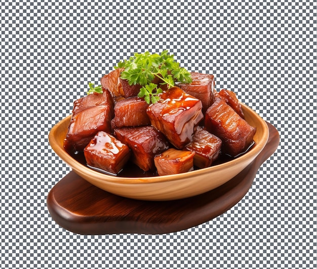 Delicious braised pork belly met gefermenteerde tofu geïsoleerd op transparante achtergrond