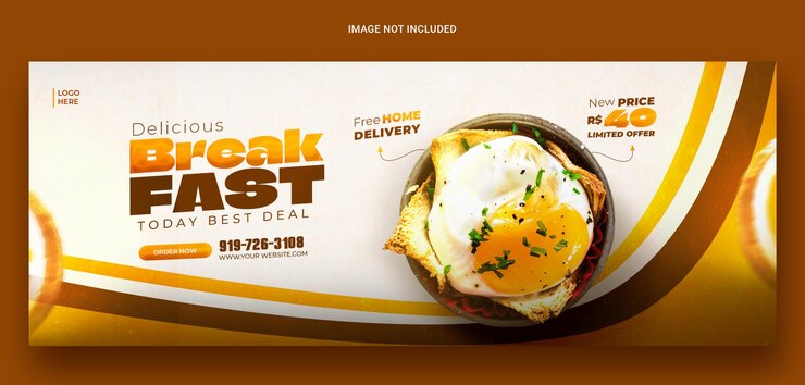 PSD delicious break fast and food menu facebook cover template