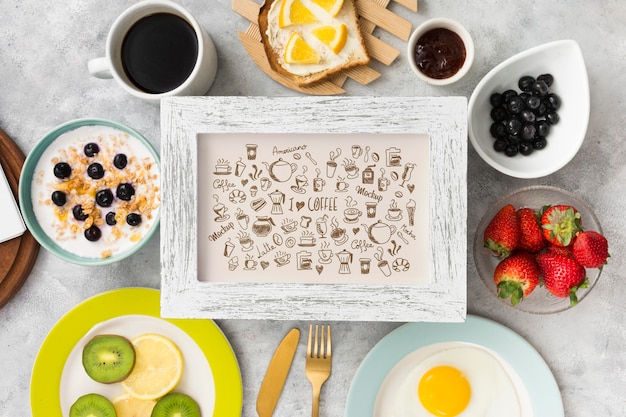 delicious breakfast concept mock-up
