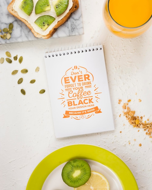 Delicious breakfast concept mock-up