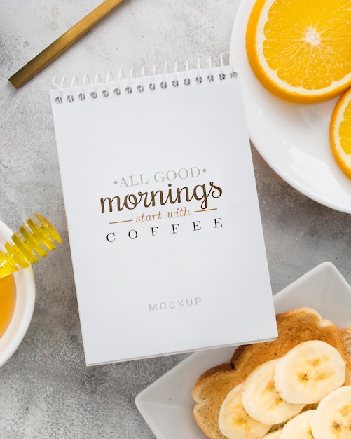 Delicious breakfast concept mock-up