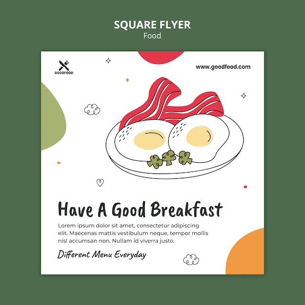 Delicious breakfast  squared flyer