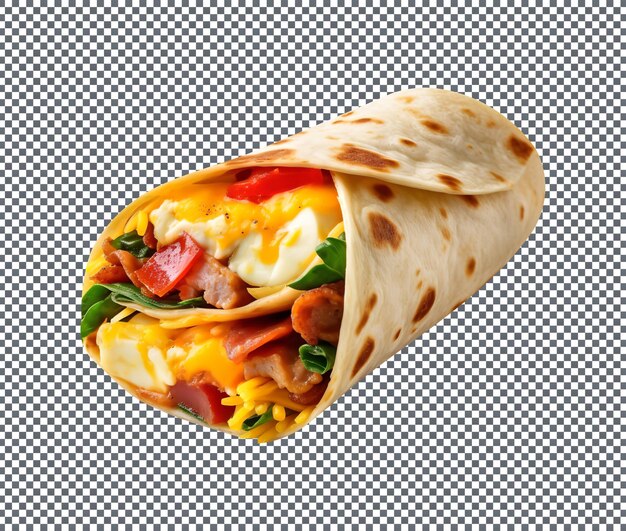 Delicious breakfast wrap isolated on transparent background