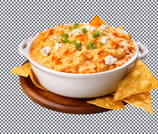 Delicious buffalo chicken dip isolated on transparent background