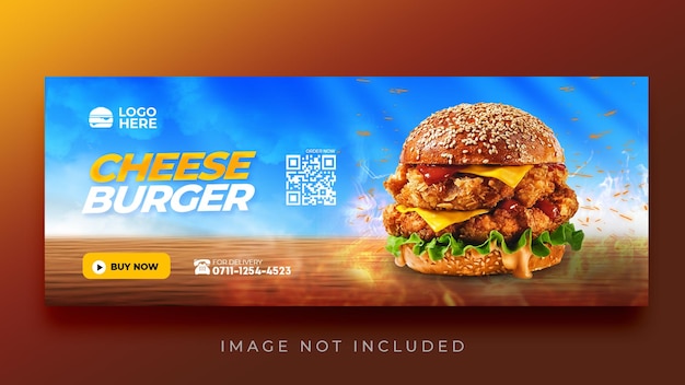 PSD delizioso modello di banner per menu di hamburger e cibo