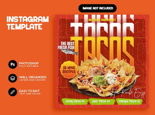 PSD delicious burger and food menu social media banner template delicious food menu social media banner