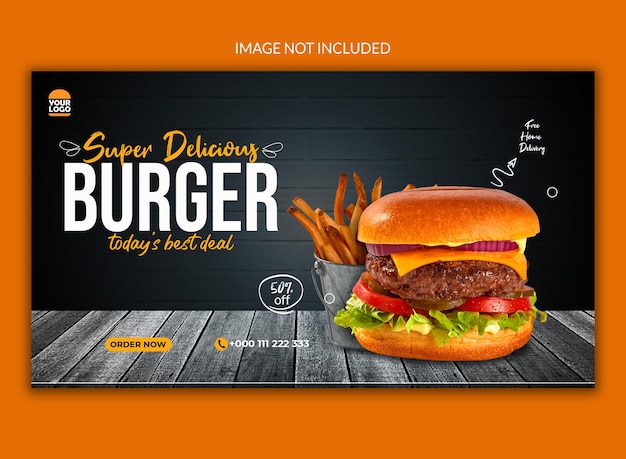 Delicious burger social media web banner