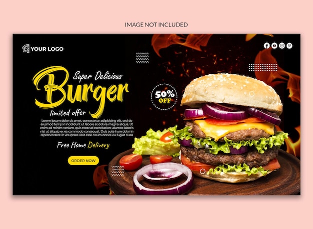 delicious burger social media wed template