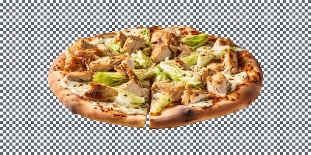 PSD delicious caesar pizza isolated on transparent background