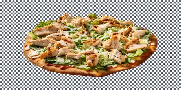 PSD delicious caesar pizza isolated on transparent background