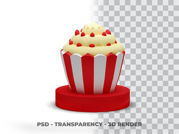 Delicious cake 3d transparent background