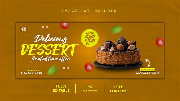 PSD delicious cake facebook cover template