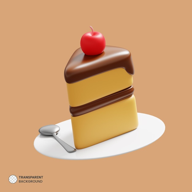 PSD delicious cake icon isolated 3d render illustration