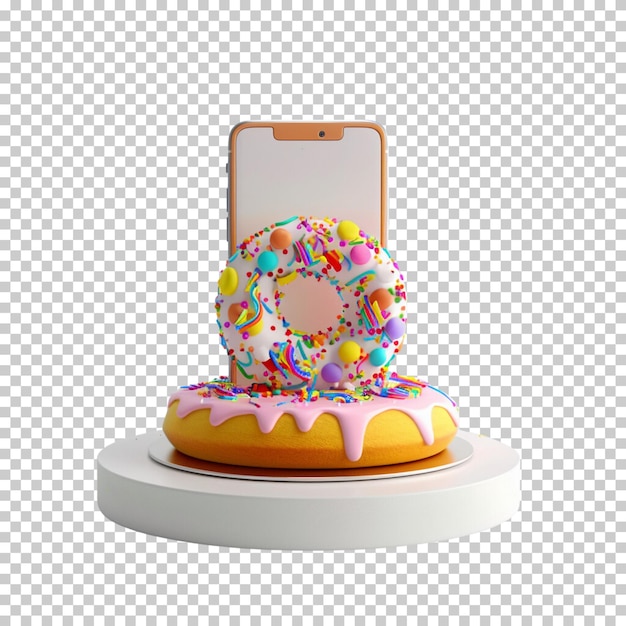 PSD delicious cakes and ice cream isolated on transparent background