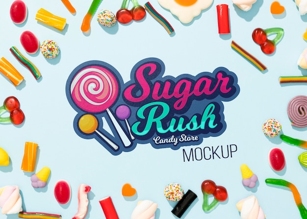 Delicious candy concept mock-up