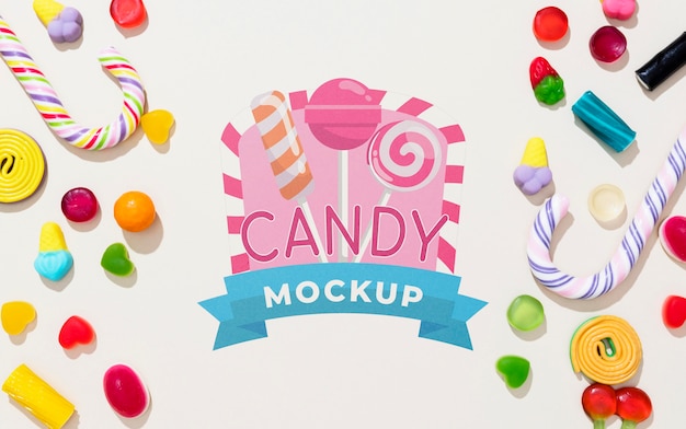 PSD delicious candy concept mock-up