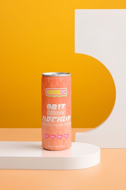 Delicious canned drink mockup