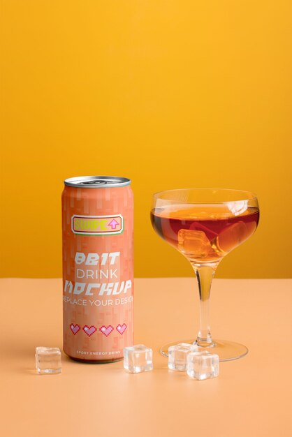 Delicious canned drink mockup