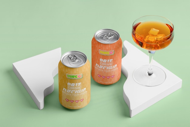 PSD delicious canned drink mockup