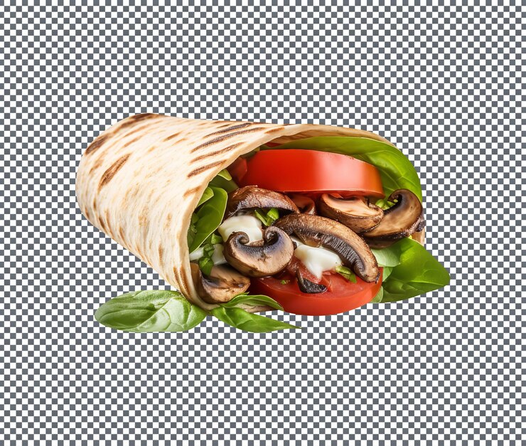 PSD delicious caprese portobello mushroom burger isolated on transparent background