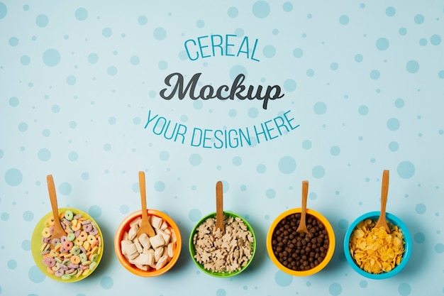 PSD mock-up di concetto di cereali deliziosi