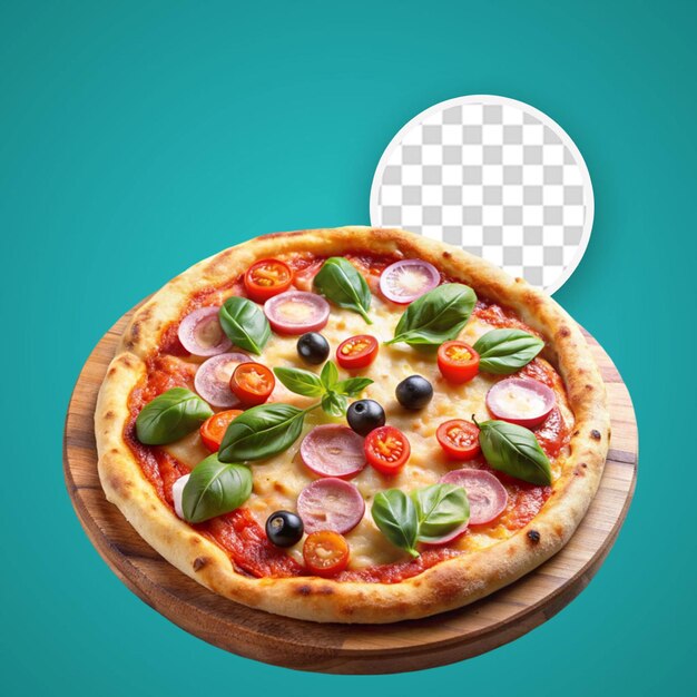 PSD delicious cheese pizza isolated on a transparent background