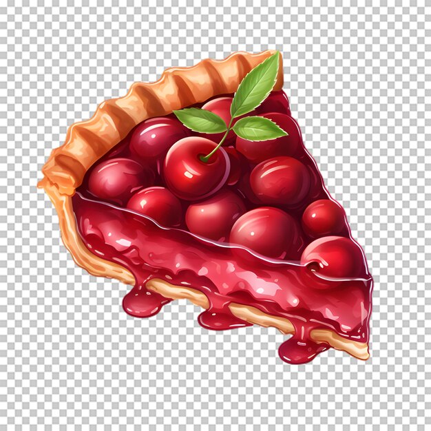 PSD delicious cherry cake isolated on transparent background