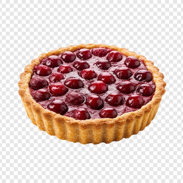 delicious cherry tart pastry sweet isolated on transparent