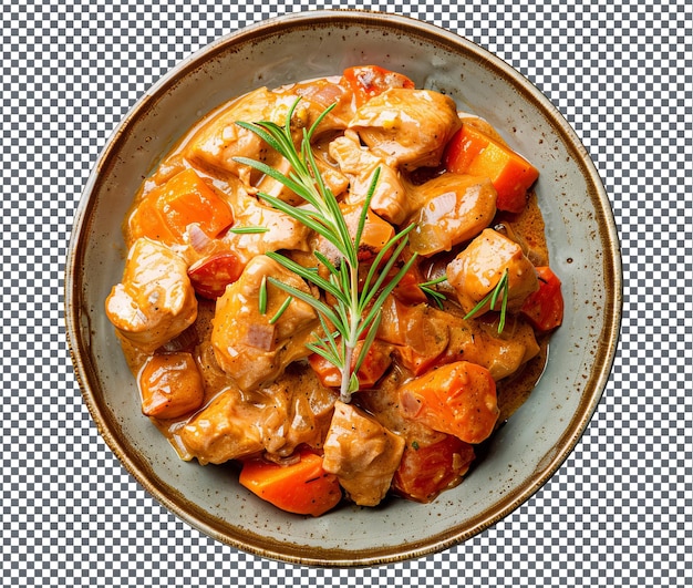 Delicious Chicken and Sweet Potato Curry geïsoleerd op een doorzichtige achtergrond