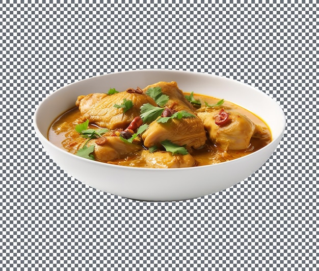 Delicious chicken curry isolated on transparent background