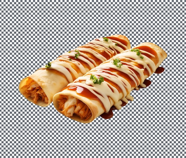 PSD delicious chicken enchiladas isolated on white background