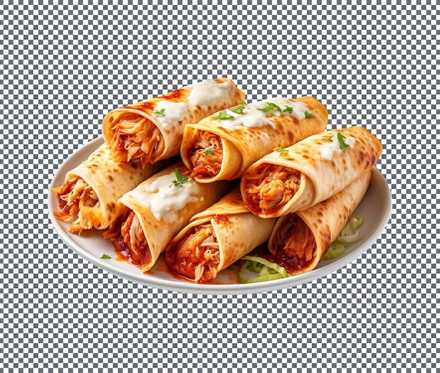 PSD delicious chicken enchiladas isolated on white background