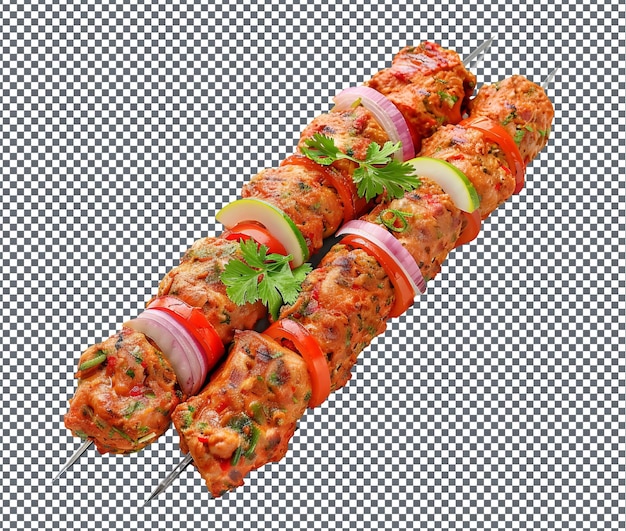 PSD 맛있는  seekh kebab은 투명한 배경에 고립되어 있습니다.