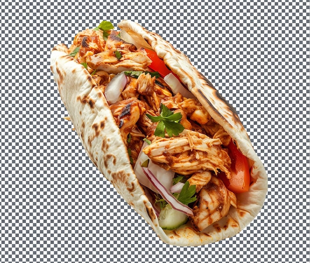 PSD delicious chicken shawarma isolated on transparent background