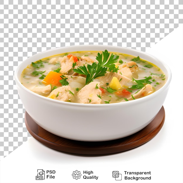 PSD delicious chicken soup isolated on transparent background include png file