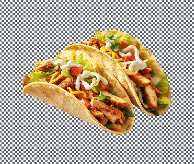 PSD delicious chicken tacos geïsoleerd op een doorzichtige achtergrond