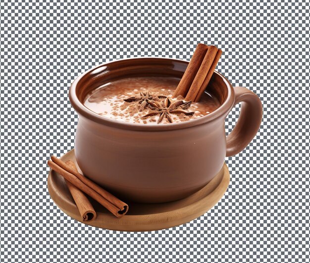 Delicious chocolate champurrado isolated on transparent background