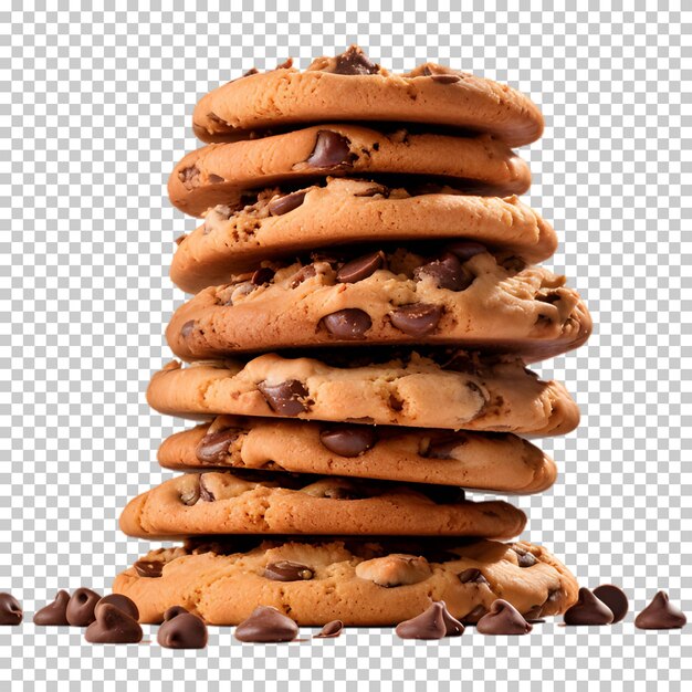 PSD delicious chocolate cookies isolated on transparent background